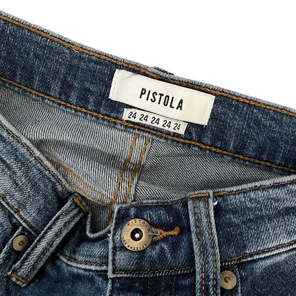 Pistola Monroe High Rise Jeans Womens 24 Soho Blue Distressed True Classic Fit - Picture 4 of 9